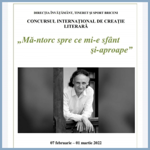 DÎTS Briceni lansează CONCURSUL INTERNAŢIONAL DE CREAŢIE LITERARĂ „Mă-ntorc spre ce mi-e sfânt  şi-aproape”!